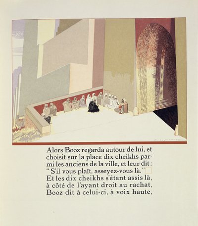 Boaz choisit dix anciens sur la place du marché, de 